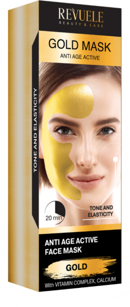 Aktywna złota maseczka przeciwstarzeniowa do twarzy / Revuele Anti-Age Gold Lifting Effect Mask (80 ml)