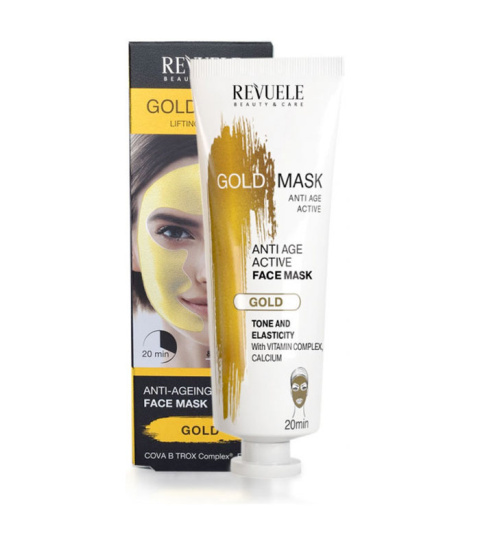 Aktywna złota maseczka przeciwstarzeniowa do twarzy / Revuele Anti-Age Gold Lifting Effect Mask (80 ml)