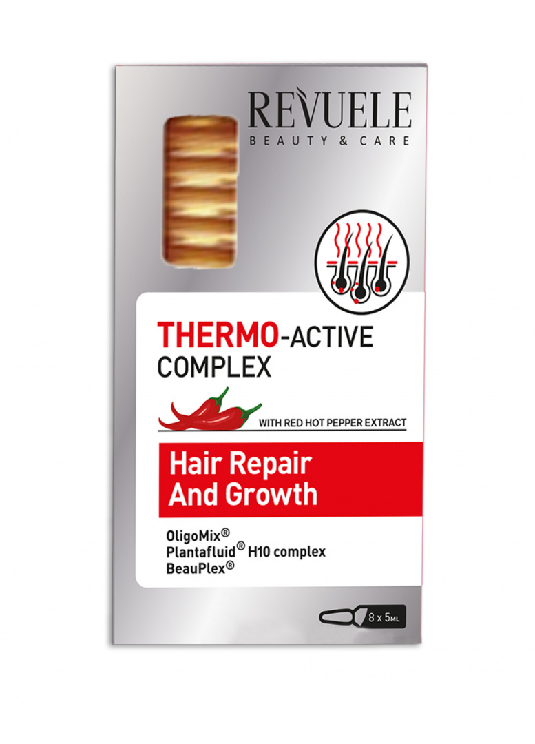 Ampułki stymulujące porost włosów / Revuele Thermo Active Complex Hair Repair And Growth Ampoules (8x5 ml)