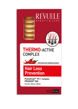 Ampułki zapobiegające wypadaniu włosów / Revuele Thermo Active Complex Hair Loss Prevention (8x5 ml)
