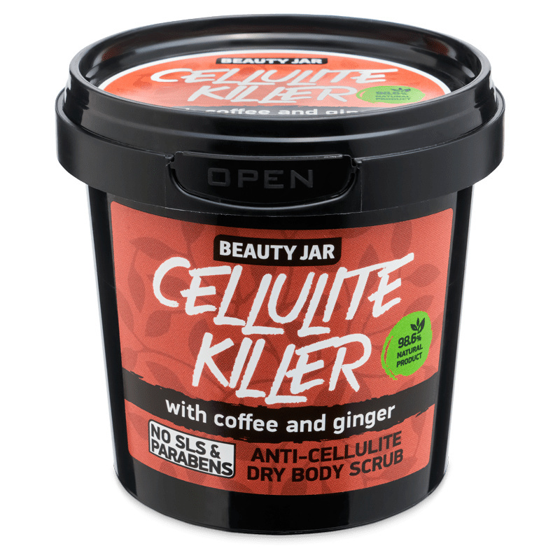 Antycellulitowy suchy peeling do ciała z kawą i imbirem Beauty Jar Cellulite Killer Anti-Cellulite Dry Body Scrub