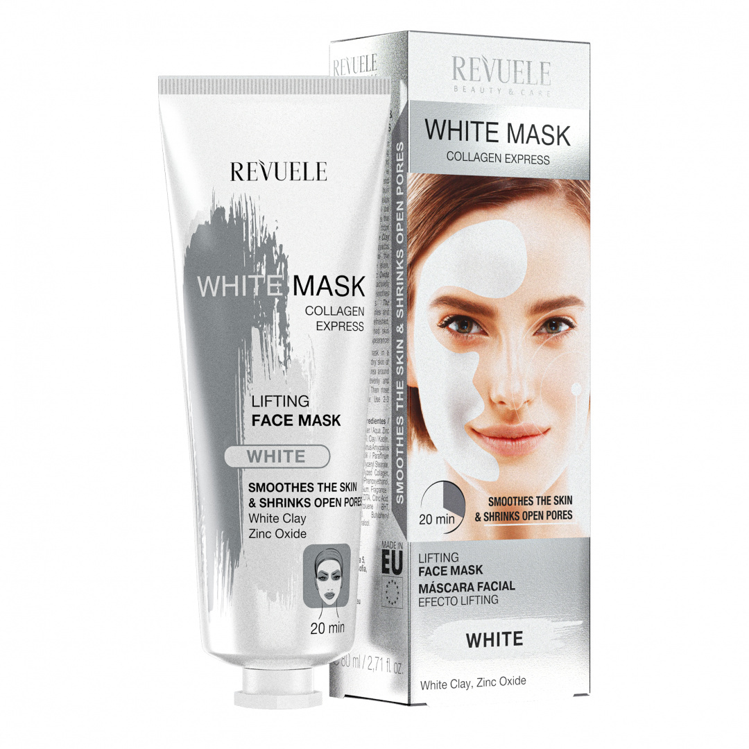 Biała maska liftingująca do twarzy / Revuele White Mask Lifting Face Mask (80 ml)