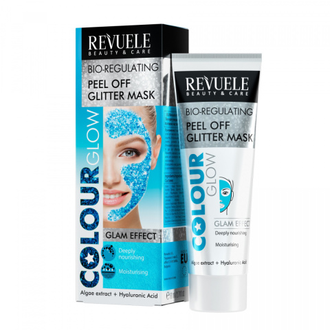 Bioregulująca brokatowa maska peel-off do twarzy / Revuele Color Glow Glitter Mask Pell-Off Bio-regulating (80 ml)