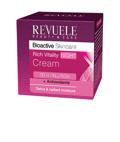 Bogaty krem do twarzy na noc / Revuele Bioactive Skincare 3D Hyaluron Rich Vitality Night Cream (50 ml)