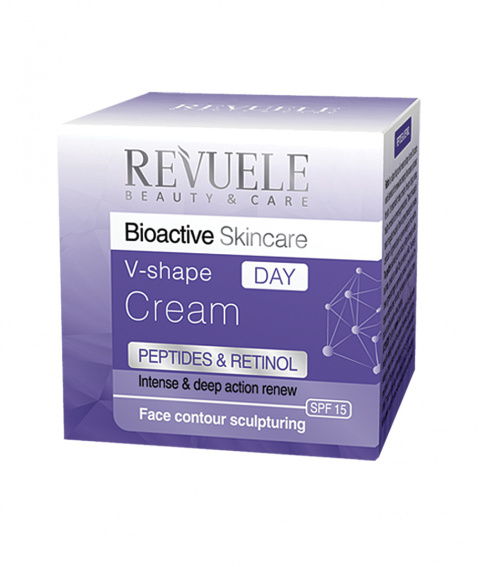 Krem rzeźbiący kontur twarzy na dzień / Revuele Bioactive Skin Care Retinol + Peptides V-shape Day Cream (50 ml)