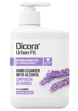 Lawendowy oczyszczający żel do rąk, bez zmywania Dicora Urban Fit Hydroalcoholic Gel Hand Cleanser With Alcohol (500 ml)