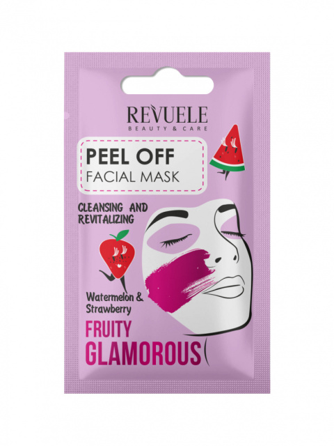 Maska peel-off do twarzy Arbuz i truskawka / Revuele Fruity Glamorous Peel-off Facial Mask With Watermelon&Strawberry (15 ml)