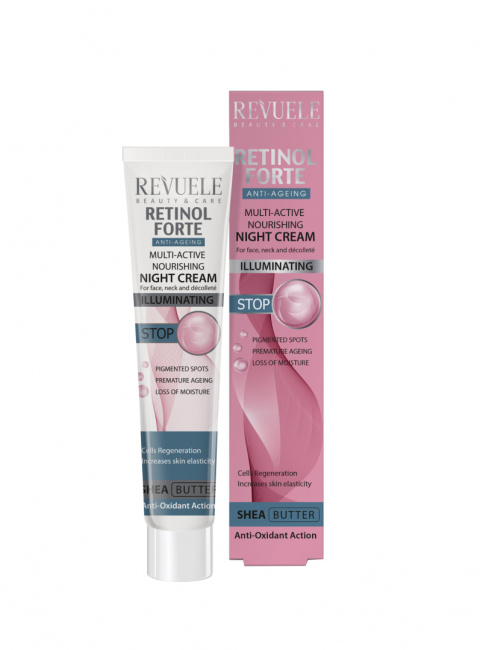 Multiaktywny odżywczy krem do twarzy na noc / Revuele Retinol Forte Multi-Active Nourishing Night Cream (50 ml)