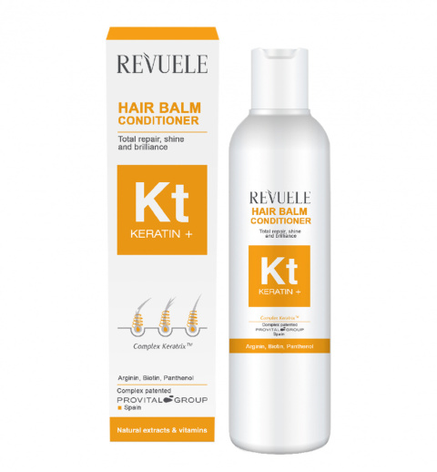 Odbudowujący balsam-odżywka do włosów / Revuele Keratin+ Hair Balm Conditione (200 ml)