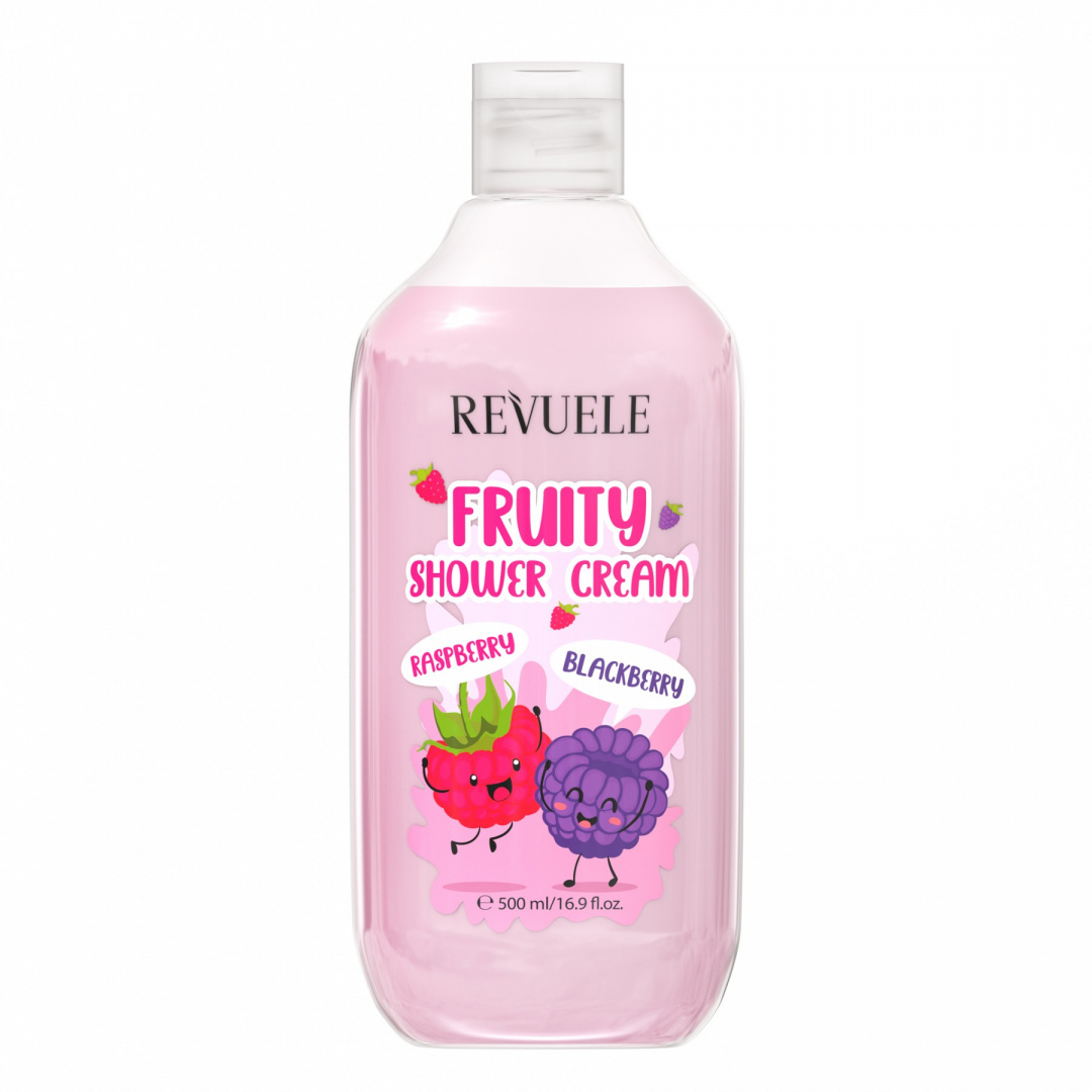 Owocowy krem pod prysznic Malina i jeżyna / Revuele Fruity Shower Cream Raspberry and Blackberry (500 ml)