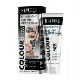 Regenerująca brokatowa maska peel-off do twarzy / Revuele Color Glow Regenerating Peel Off Glitter Mask (80 ml)