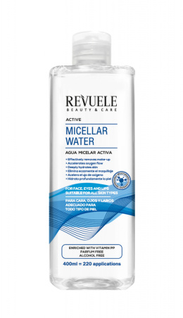 Revuele Active Micellar Water / Aktywny płyn micelarny do twarzy, oczu i ust (400 ml)