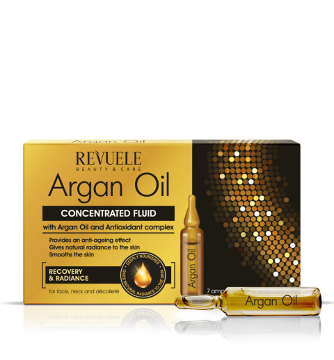 Skoncentrowany fluid z olejem arganowym do twarzy / Revuele Argan Oil Ampoules Concentrated Fluid (7 x 2 ml)