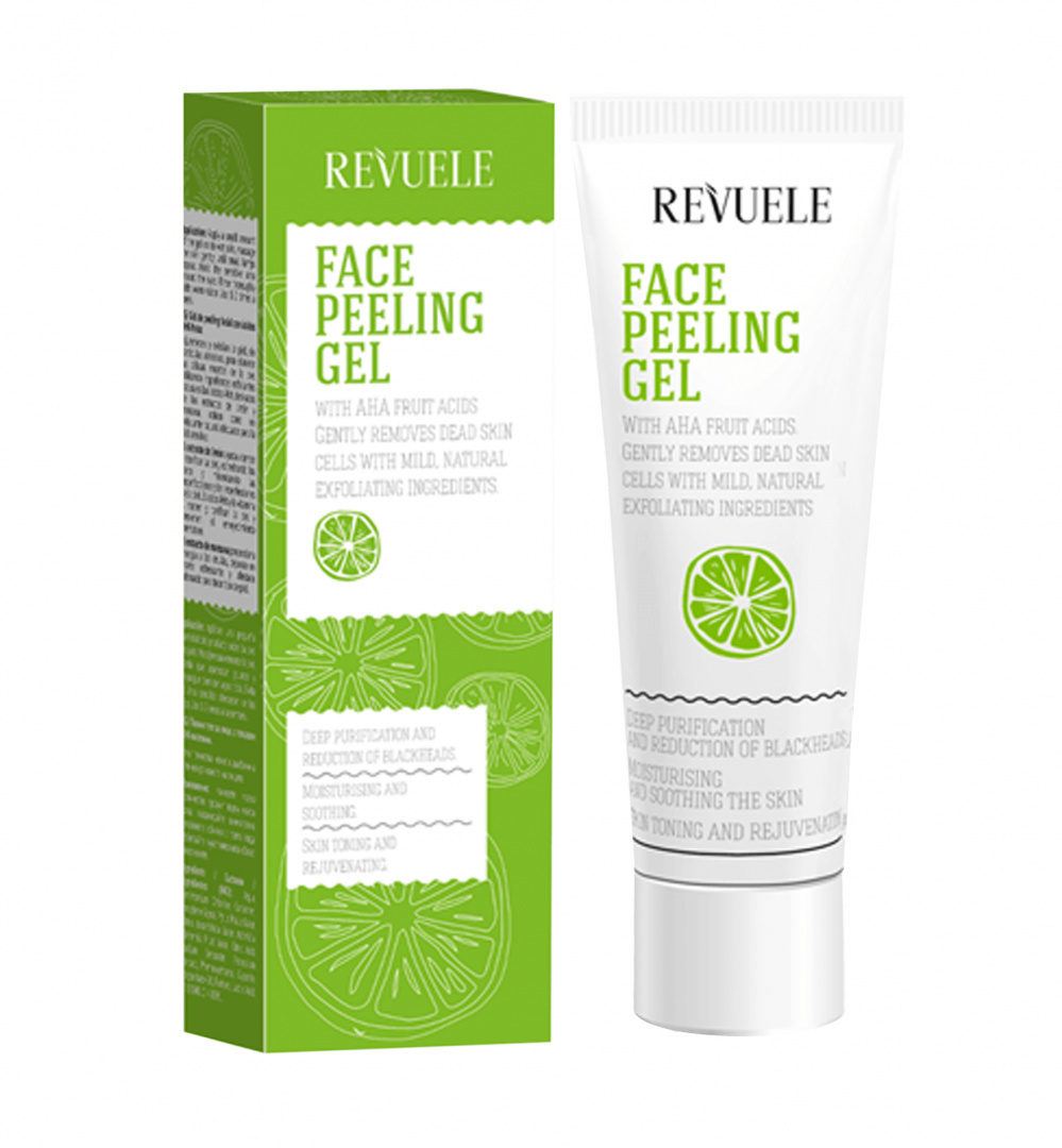 Żel-peeling do mycia twarzy z kwasem migdałowym / Revuele Face Peeling Gel with AHA Fruit Acids (80 ml)