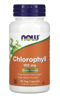 Naturalny suplement Chlorofil, Now Foods Chlorophyll (100 mg, 90 kapsułek )