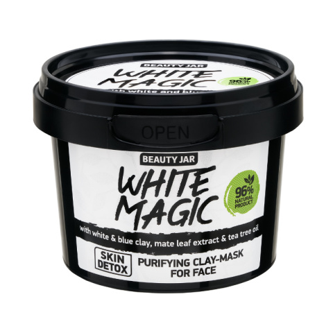 Oczyszczająca maska do twarzy z wyciągiem z liści mate Beauty Jar White Magic (140 g)