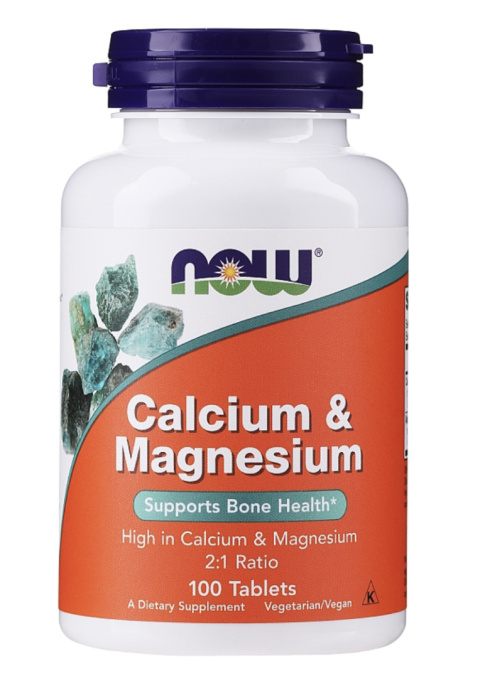 Wapń i magnez w tabletkach Now Foods Calcium & Magnesium (100 tabletek)