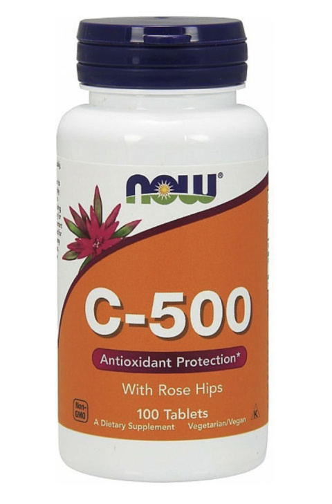 Witamina C-500 w tabletkach Now Foods C-500 With Rose Hips Tablets (100 tabletek)