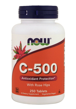 Witamina C-500 w tabletkach Now Foods C-500 With Rose Hips Tablets (250 tabletek)