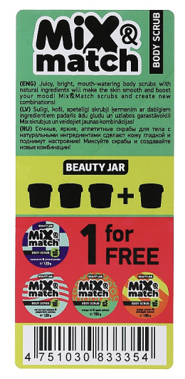 Zestaw peelingów do ciała Beauty Jar Mix & Match 1 Body Scrub Set (b/peeling 2 x 150 g + b/scrub 2 x 120 g)