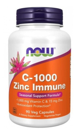 C-1000 Now Foods Zinc Immune(90 Vegcapsułek)