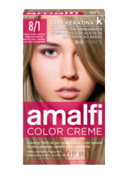 Kremowa farba do włosów 8/1 ASH LIGHT BLONDE AMALFI