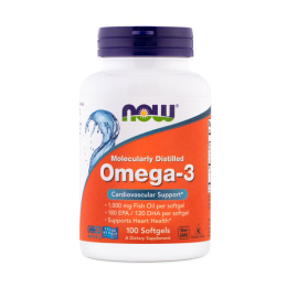 Omega-3 Now Foods Molecularly Distilled (100 softgels)