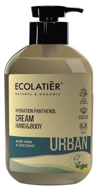 ECOLATIER URBAN Krem do rąk i ciała nawilżający z pantenolem, 400 ml