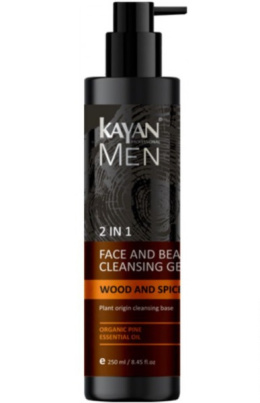 Kayan Men Żel oczyszczający 2 w 1 do brody i twarzy, 250 ml
