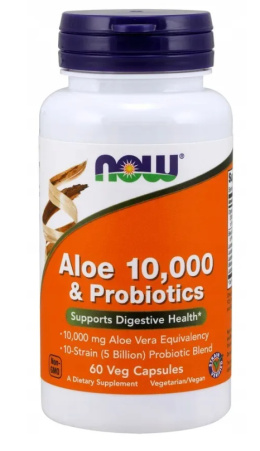 Aloe 10 000 Probiotics Now Foods(60 Vegcapsułek)