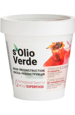 S'olio Verde Maska rekonstrukcyjna z olejem z nasion granatu do włosów zniszczonych, 200 ml