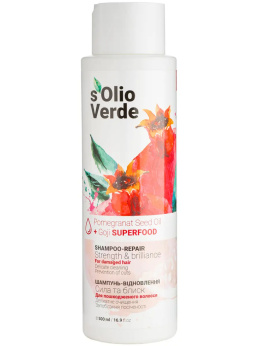 S'olio Verde Szampon-regeneracja z olejkiem z nasion granatu do włosów zniszczonych, 500 ml