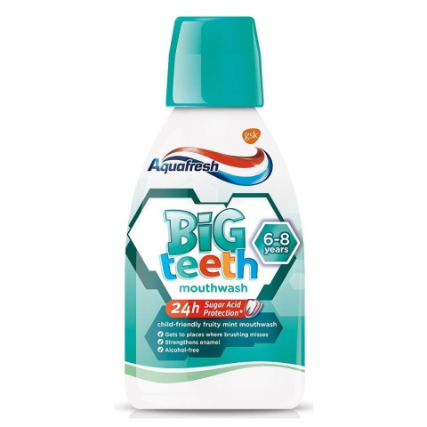 AQUAFRESH Big Teeth Mouthwash płyn do płukania jamy ustnej dla dzieci Fruit 6-8 lat 300ml