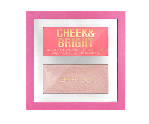 BELLAOGGI CHEEK AND BRIGHT Kremowa paleta różu i rozświetlacza No. 001 Pink Shy