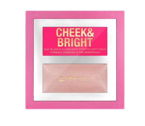 BELLAOGGI CHEEK AND BRIGHT Kremowa paleta różu i rozświetlacza No. 002 Cheeky Pink