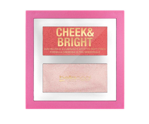 BELLAOGGI CHEEK AND BRIGHT Kremowa paleta różu i rozświetlacza No. 003 Posh Rose