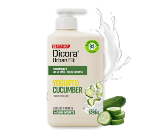 Dicora Urban Fit Żel pod prysznic Jogurt i Ogórek z pompką 825ml