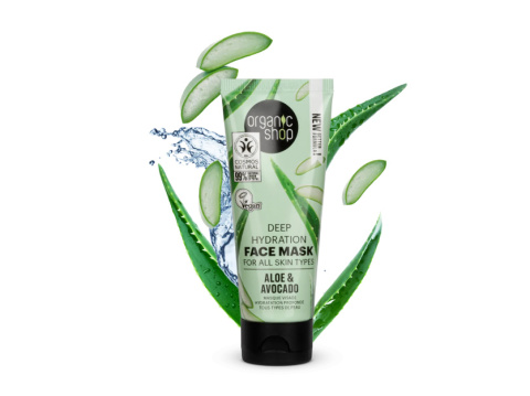ORGANIC SHOP Głęboko nawilżająca Maska do Twarzy dla wszystkich typów skóry Awokado i Aloes 75 ml