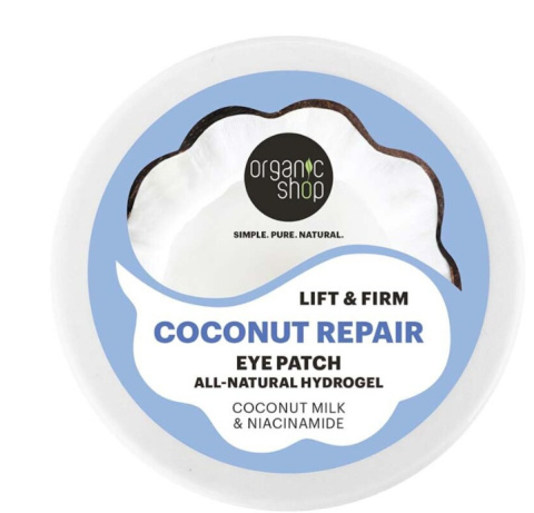 ORGANIC SHOP Naturalne hydrożelowe płatki pod oczy mleko kokosowe i niacynamid 60 szt.