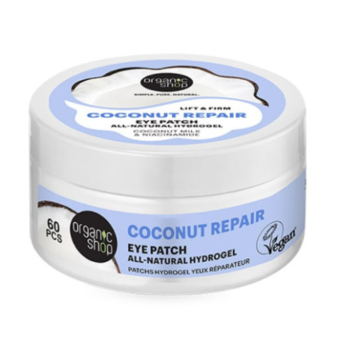 ORGANIC SHOP Naturalne hydrożelowe płatki pod oczy mleko kokosowe i niacynamid 60 szt.