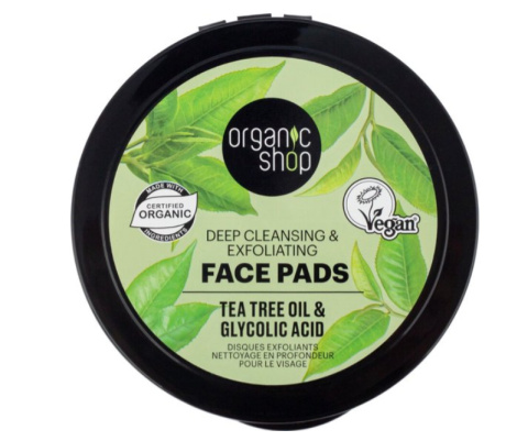 ORGANIC SHOP Pady do głębokiego oczyszczania i złuszczania twarzy 20 szt.