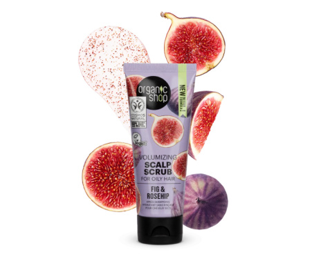 ORGANIC SHOP Peeling do Skóry Głowy Dodający Objętości do Włosów Tłustych Figa i Dzika Róża 75 ml