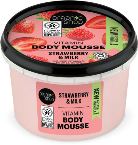 ORGANIK SHOP Strawberry & Milk Body Mousse Mus do ciała o zapachu truskawkowego jogurtu 250 ml