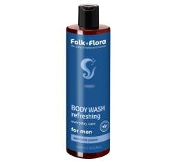 Beauty Jar Folk&Flora Odświeżający szampon i żel pod prysznic dla mężczyzn 2w1 400 ml