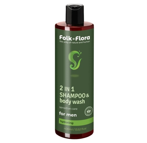 Beauty Jar Folk&Flora Nawilżający szampon i żel pod prysznic dla mężczyzn 2w1 400 ml