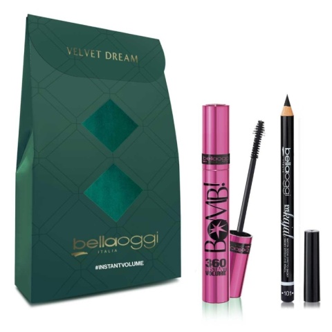 BellaOggi Velvet dream instanvolume Zestaw z tuszem do rzęs i kredką do oczu kajal ton 01
