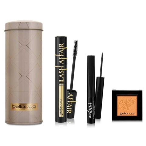 BellaOggi Zestaw Lash Impact Tin z eyelinerem, tuszem do rzęs i cieniem do powiek ton 010