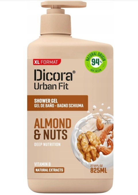 Dicora Urban Fit Żel pod prysznic Witamina B Migdały i Orzechy 825ml