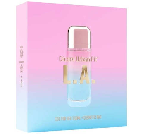 Dicora Urban Fit Zestaw podarunkowy woda toaletowa L.A.USA 150ml i kosmetyczka dla niej