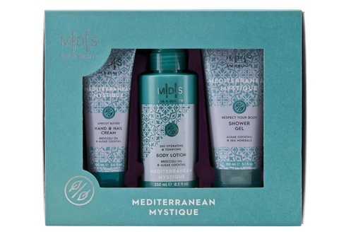 MADES Zestaw Mediterranean mystique żel pod prysznic 150 ml balsam do ciała 250 ml krem do rąk 100 ml